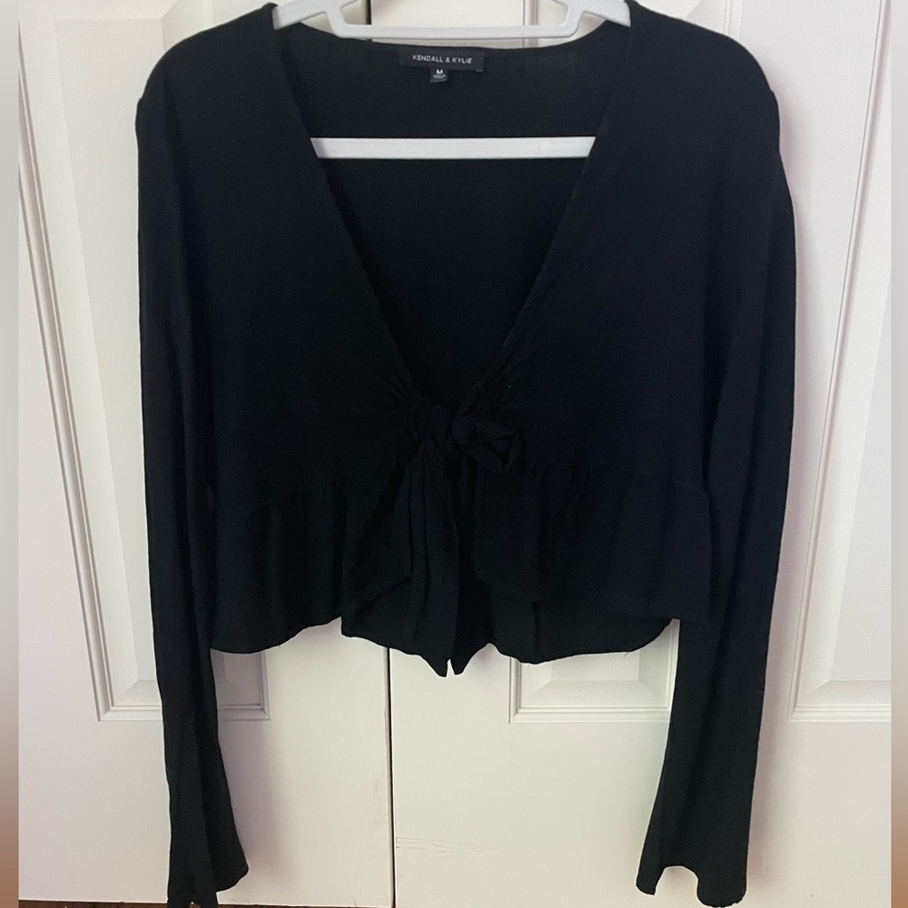 NWOT Kendall & Kylie Long Sleeve Tie-Front Top